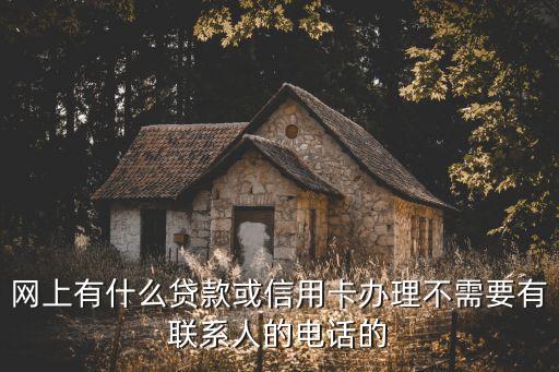 網(wǎng)上有什么貸款或信用卡辦理不需要有聯(lián)系人的電話的