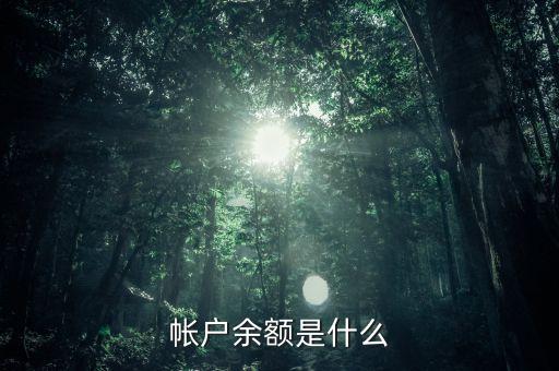 帳戶余額是什么