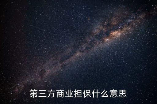 第三方商業(yè)擔(dān)保什么意思