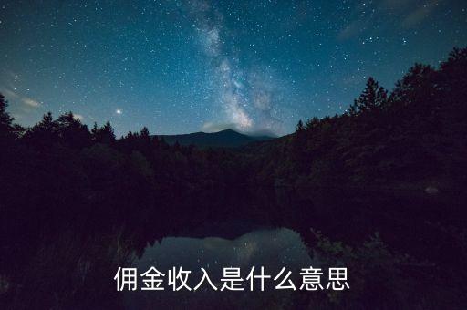 傭金收入是什么意思