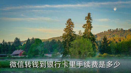 微信轉(zhuǎn)錢到銀行卡里手續(xù)費(fèi)是多少