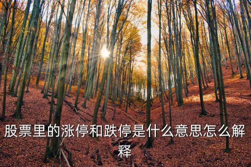 股票里的漲停和跌停是什么意思怎么解釋