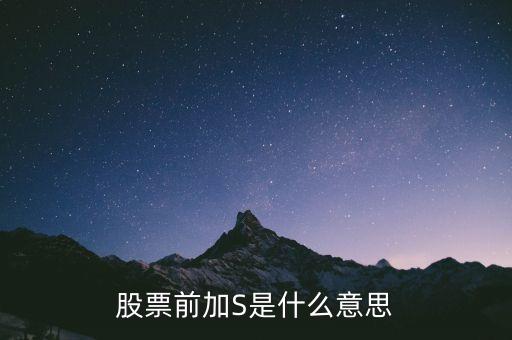 股票 s 什么意思，股票b和s什么意思