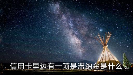 信用卡里邊有一項(xiàng)是滯納金是什么