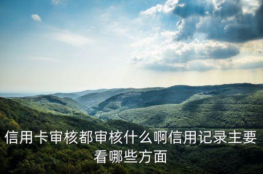 信用卡審核都審核什么啊信用記錄主要看哪些方面