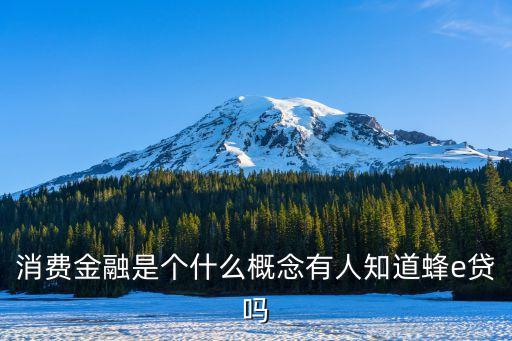 消費(fèi)金融是個(gè)什么概念有人知道蜂e貸嗎