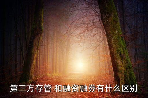 第三方融資什么意思，第三方存管 和融資融劵有什么區(qū)別