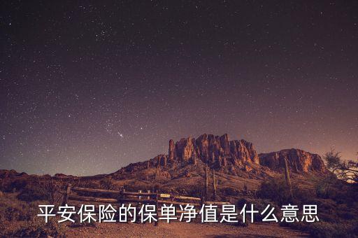 平安保險(xiǎn)的保單凈值是什么意思