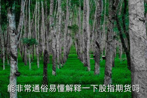 能非常通俗易懂解釋一下股指期貨嗎