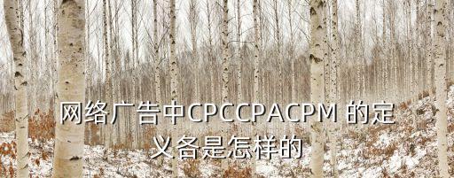 網(wǎng)絡廣告中CPCCPACPM 的定義各是怎樣的