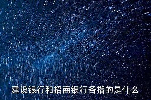 建設(shè)銀行和招商銀行各指的是什么