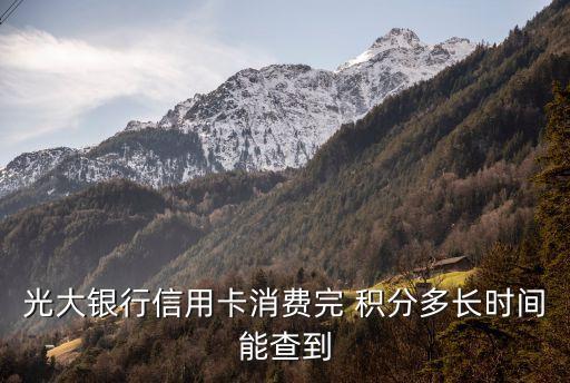 光大銀行積分換什么時(shí)候到賬，光大銀行信用卡消費(fèi)完 積分多長(zhǎng)時(shí)間能查到