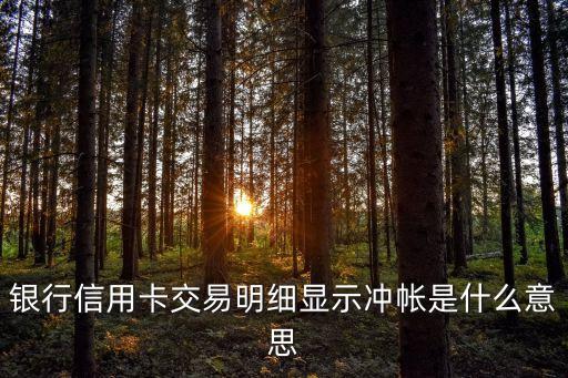 銀行信用卡交易明細(xì)顯示沖帳是什么意思
