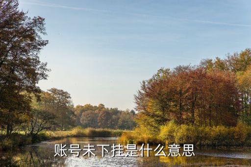 非下掛卡號是什么意思，賬號未下掛是什么意思