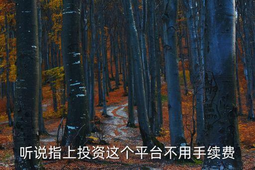 投資什么不用管理費，聽說指上投資這個平臺不用手續(xù)費
