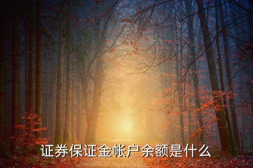 證券保證金帳戶余額是什么