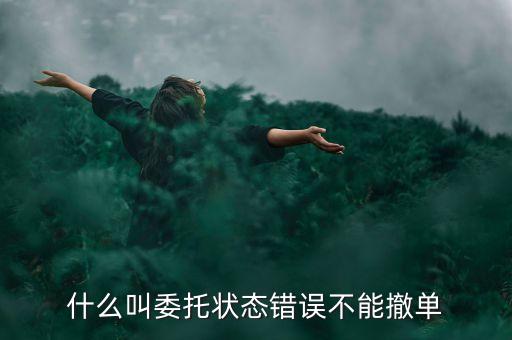 投資不能撤單什么意思，什么叫委托狀態(tài)錯誤不能撤單