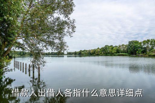 借款人出借人各指什么意思詳細點
