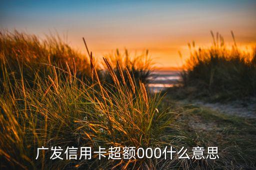 廣發(fā)信用卡超額000什么意思