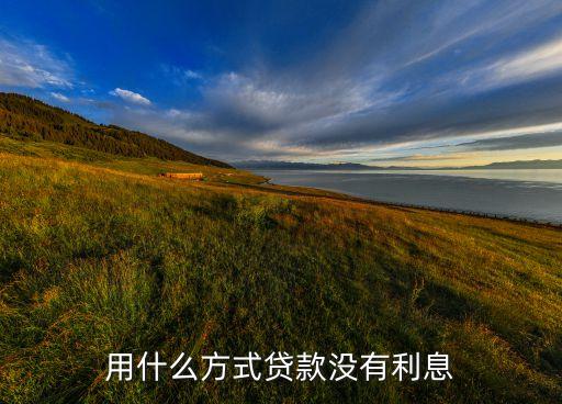 現(xiàn)在什么貸款不要利息，用什么方式貸款沒有利息