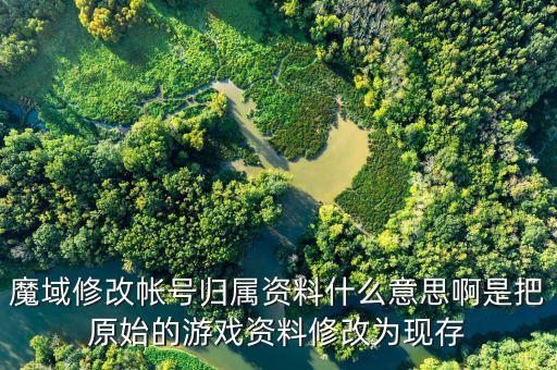 魔域修改帳號歸屬資料什么意思啊是把原始的游戲資料修改為現(xiàn)存