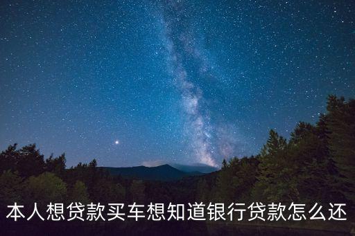本人想貸款買車想知道銀行貸款怎么還