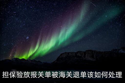 擔(dān)保驗(yàn)放報(bào)關(guān)單被海關(guān)退單該如何處理