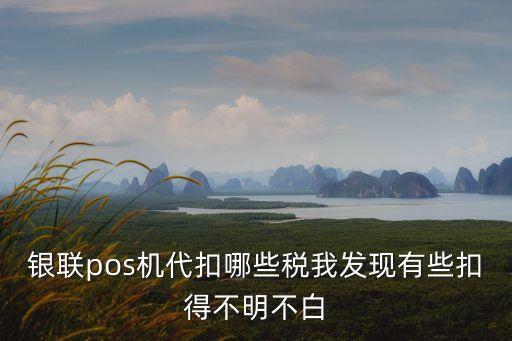 銀聯(lián)pos機代扣哪些稅我發(fā)現(xiàn)有些扣得不明不白