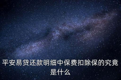 平安易貸還款明細中保費扣除保的究竟是什么