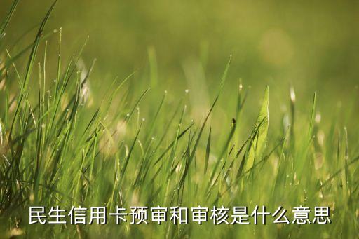 民生信用卡預(yù)審和審核是什么意思