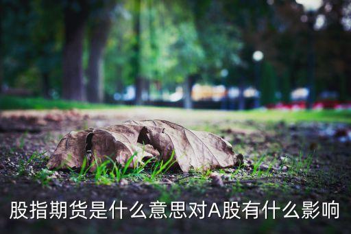 股指期貨是什么意思對(duì)A股有什么影響