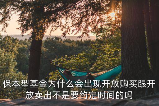 保本型基金為什么會出現(xiàn)開放購買跟開放賣出不是要約定時間的嗎