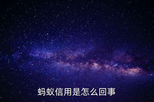 螞蟻信用是什么，螞蟻信用是怎么回事