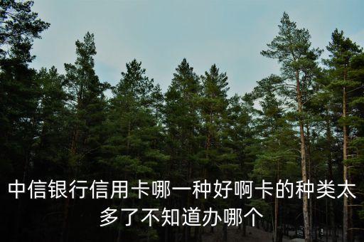 中信銀行信用卡哪一種好啊卡的種類太多了不知道辦哪個