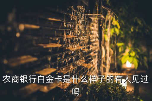農(nóng)商銀行白金卡是什么樣子的有人見(jiàn)過(guò)嗎