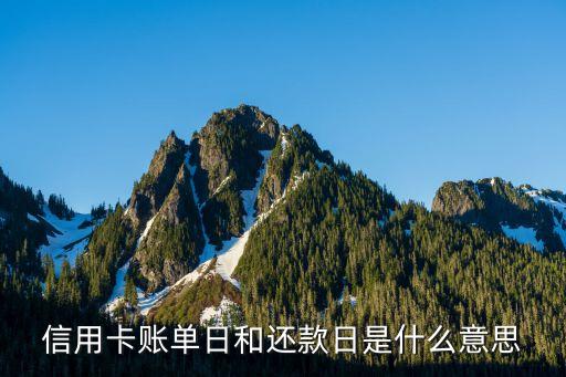 信用卡的賬單日和還款日是什么意思啊，信用卡賬單日和還款日是什么意思