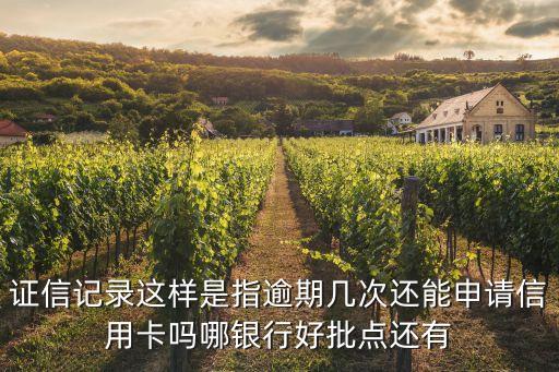 證信記錄這樣是指逾期幾次還能申請信用卡嗎哪銀行好批點還有