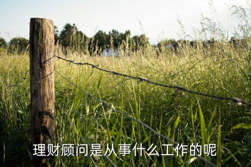 理財顧問是從事什么工作的呢