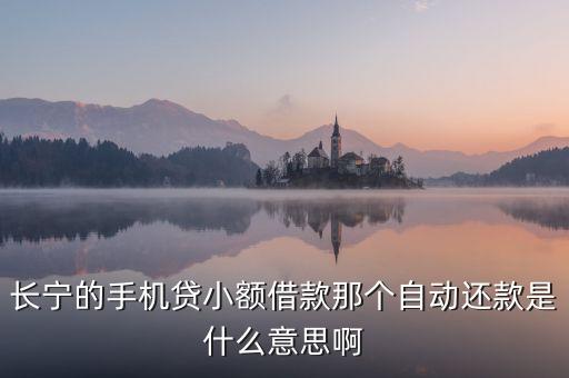 長寧的手機(jī)貸小額借款那個(gè)自動(dòng)還款是什么意思啊