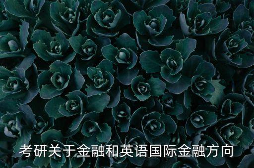 考研關(guān)于金融和英語國際金融方向
