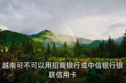 越南可不可以用招商銀行或中信銀行銀聯(lián)信用卡