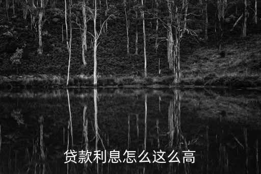 為什么貸款都那么貴，為什么貸款 利息那么高