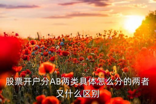 股票開戶分AB兩類具體怎么分的兩者又什么區(qū)別