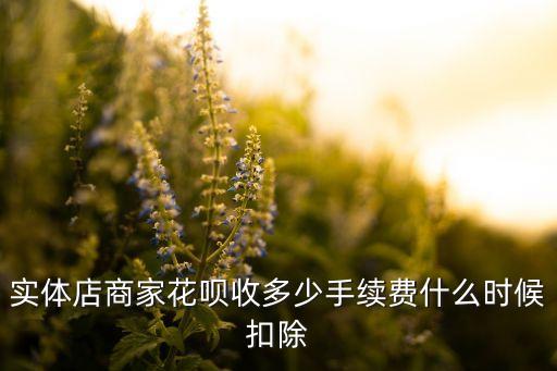 花唄什么時(shí)候扣錢啊，實(shí)體店商家花唄收多少手續(xù)費(fèi)什么時(shí)候扣除