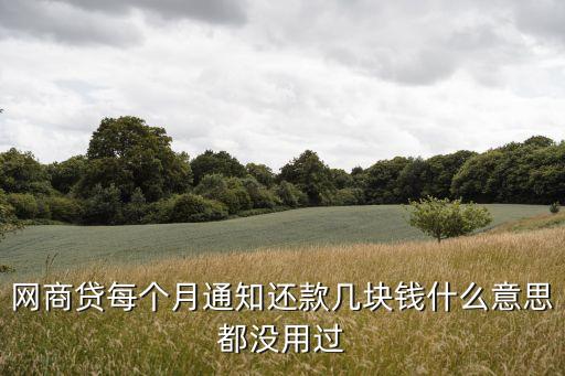 網(wǎng)商貸每個月通知還款幾塊錢什么意思都沒用過