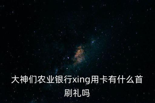 大神們農(nóng)業(yè)銀行xing用卡有什么首刷禮嗎