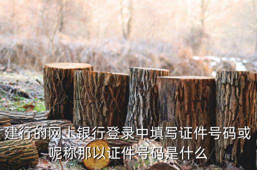 建行的網(wǎng)上銀行登錄中填寫證件號(hào)碼或呢稱那以證件號(hào)碼是什么