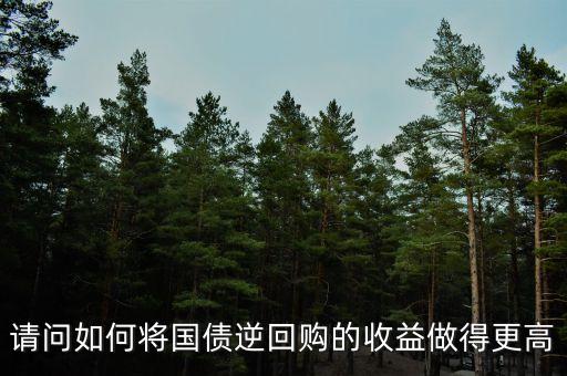 請問如何將國債逆回購的收益做得更高