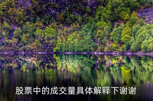 股票中的成交量具體解釋下謝謝