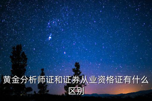 黃金分析師證和證券從業(yè)資格證有什么區(qū)別